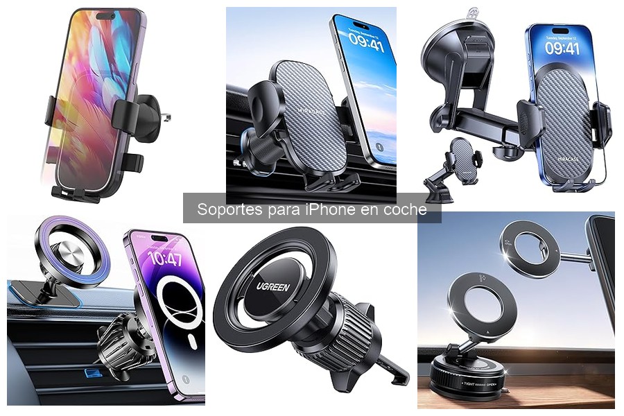 Características clave de soportes para iPhone en coche