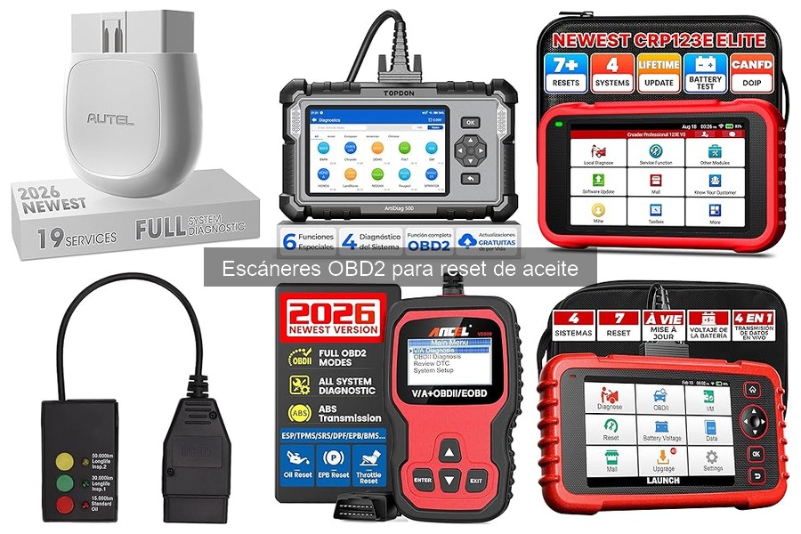 Comparativa de escáneres OBD2 para reset de aceite